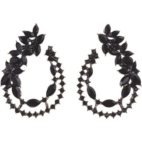 Boho Glass Drop Earrings For Women Charm black Stones Dangle Earrings Wedding Party Girl Gifts Jewelry