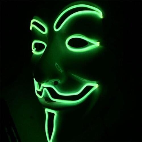 Creepy Light Up Party Mask Scary Halloween Horror Mask Masquerade Glow Party Supplies Unisex Bloody V for Vendetta