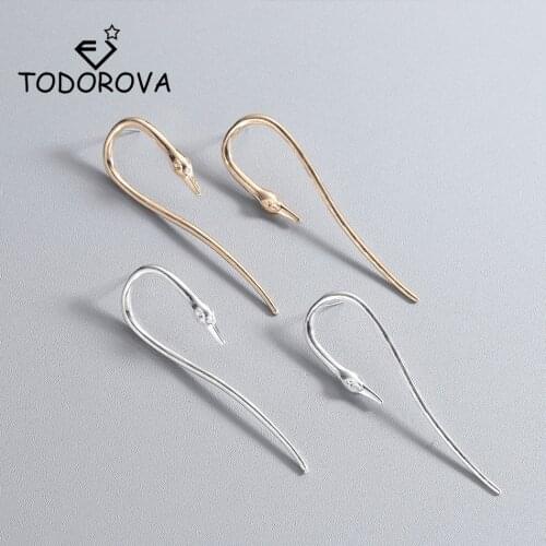 Todorova New Fashion Wholesale Jewelry Cute Wild Crane Earrings for Women Punk Animal Bird Stud Earrings Pendientes