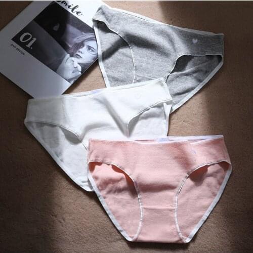 Solid Color Cotton Panties Sexy Cute Heart Embroidery Women Underwear Briefs Panties for Girls Female Lingerie Underpants Panty