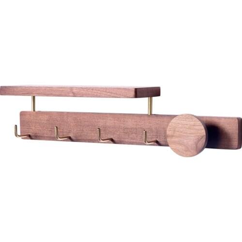 Porch coat rack hook storage rack hanging bag storage rack solid wood creative wall hanging