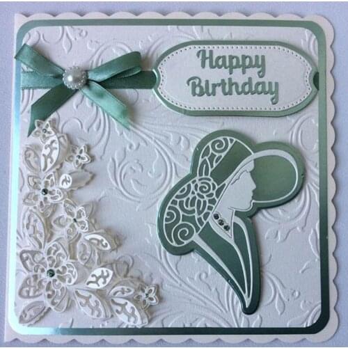 Cutting Dies Elegant girl Carbon steel Stencil Craft for DIY Creative Scrapbook Cut Stamps Dies Embossing Paper birthday card