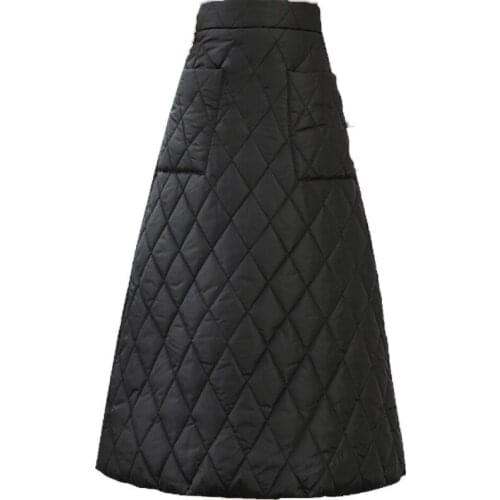 2021 winter fashion thick warm down cotton skirt women high waist big swing a-line skirt plus size 3XL