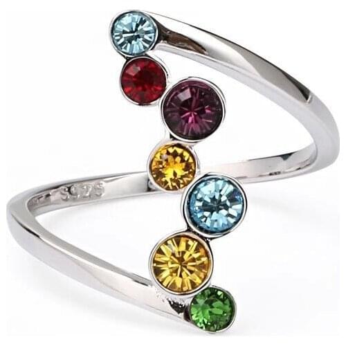 MENGYI Charm Punk Colorful Zircon 9 2 5 Color Rings For Women Fashion Wedding/Engagement Jewelry Party Gift