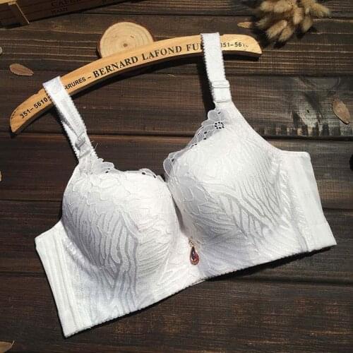Women plus Size Bra White Spandex Satin underwire Lingerie push up 50 48 46 44 42 40 38 C/D/E cup bras dress t shirt bH C3313