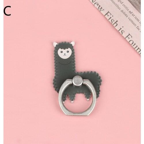 1PCS Universal Cute Cartoon Alpaca Mobile Phone Holder Phone Stand Finger Ring