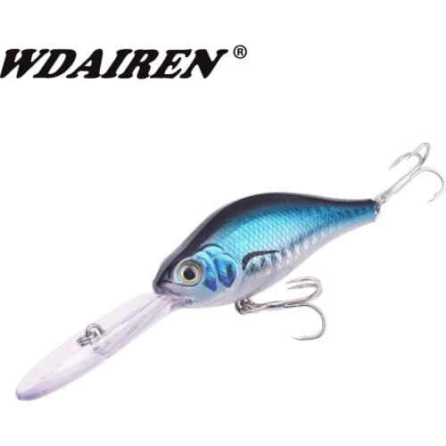 1Pcs Crank Fishing Lures 105mm 15g Long Tongue Deep Water Minnow Wobblers Hard Bait Artificial Crankbait for Bass Pesca Tackle