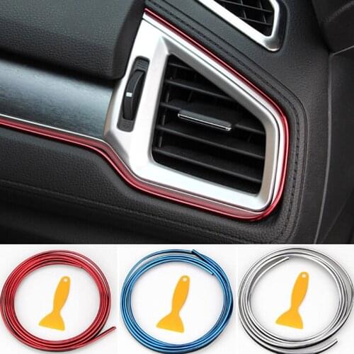 2/5M Universal Flexible Car Interior Moulding Trim Strip Line DIY Decoration Gap Door Panel Accessories