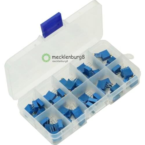 3296W Multi-turn Trimmer Potentiometer Kit High Accuracy 3296 variable resistor with free box Electronic Diy Kit