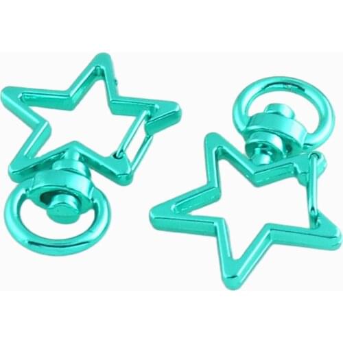 6pcs Metal Star Swivel Clasp Trigger hook Star Clasps Clip Snap Hook Key Chain Ring Lanyard Craft Bag Parts Pick Outdoor DIY Bag