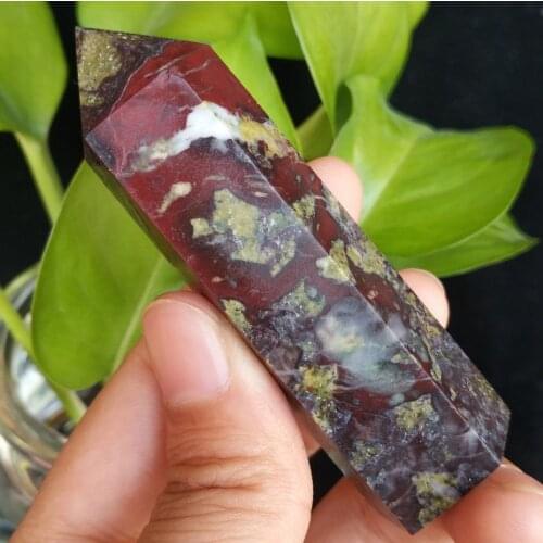 70g Natural Dragon Blood Stone Crystal Obelisk Quartz Point Specimen Healin
