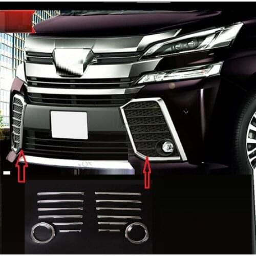 ABS Front fog lamp light cover trim For TOYOTA alphard VELLFIRE 2015-2018 30 series Front fog light trim high quality