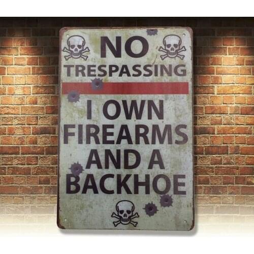 AIQIBAO Metal Vintage Tin Sign Decor-Warning No Trespassing Danger for Outdoor Home Business Retro Art Sign