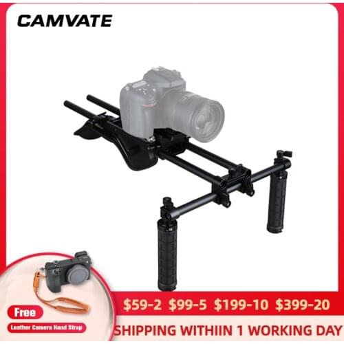 CAMVATE Dual Rubber Grip Handheld Shoulder Mount Rig C1963