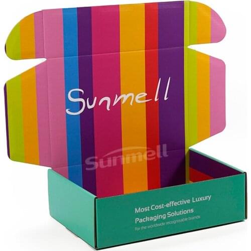 Custom Logo Colored Corrugated Carton Box For Apparel Dress Clothes Packaging Durable Subscription mailer Paper Shipping Box