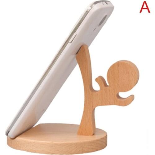 Wooden Cellphone Mobile Stand Desk Holder Cradle for Mobile Cell Phones Smartphone JR Deals