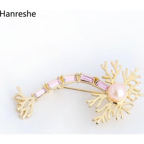 HANRESHE Neuron Pin Brooch Crystals Medical Jewelry Brain Nerve Cell Brooch Chemistry Jewelry Gift for Doctor Nurse Pin Women