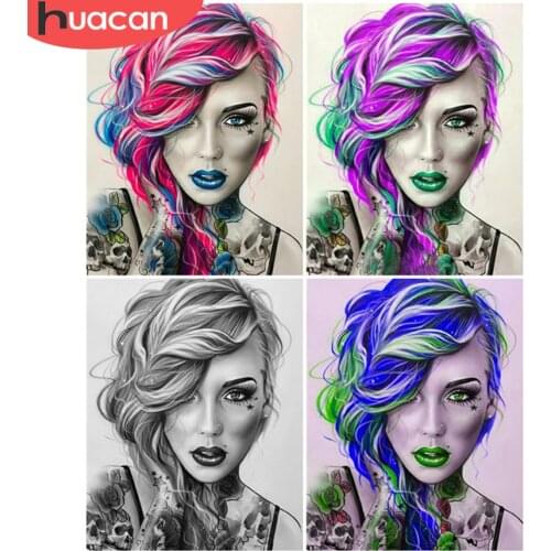 HUACAN Paint By Number Woman Acrylic Handpainted Wall Art Gift Painting By Numbers Canvas Living Room Decoration