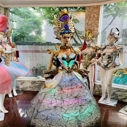Q26 Club performance show women wears led light costumes RGB glowing costume party cosplay luminous skirt disco clothe catwalk