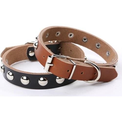 Colorful PU pet dog collar rivet dog collar lead S L cheap pet collar dog adjustable size four colors supply dog products