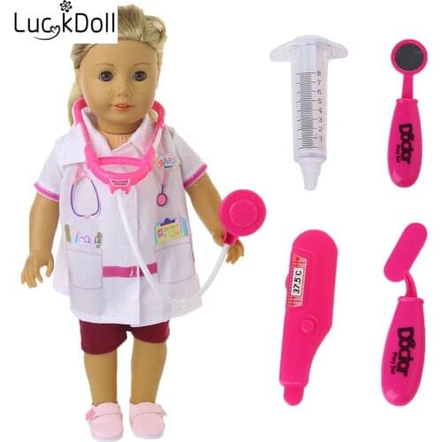 LUCKDOLL Plastic Doll Toy Fit 18 Inch American 43cm Baby Doll Clothes Accessories,Girls Toys,Generation,Birthday Gift
