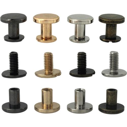 10pcs Metal Binding Chicago Screws Nails Studs Rivets For Photo Album Desk calendar menu Leather Craft Belt Wallet Fasteners