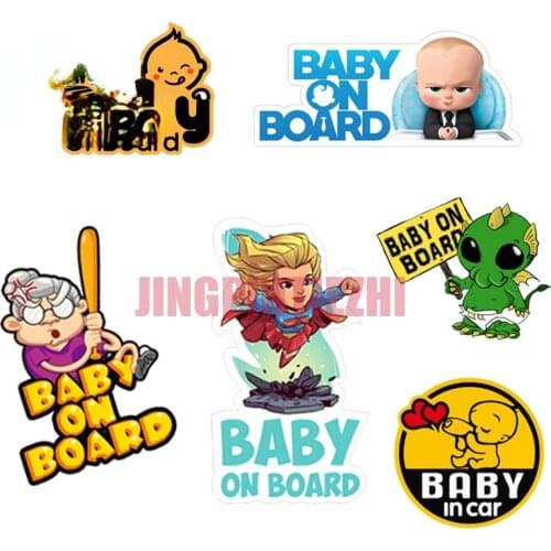 Cartoon Car Stickers Baby on Board Decals Cartoon Anime Baby In Car Styling Rear Windshield Trunk Decoration JDM Waterproof