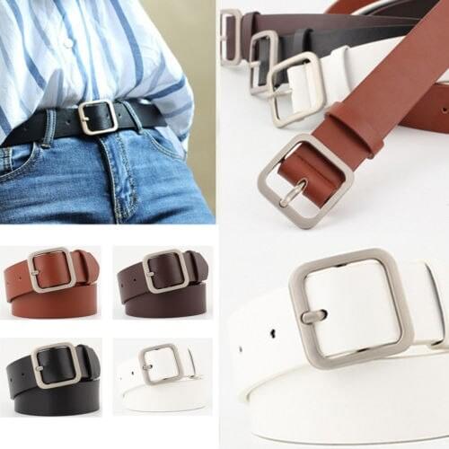 2020 Newnest Fashion Women Lady Vintage Boho Metal Leather Belts Double Buckle Waist Belt Waistband High Quality Belts female