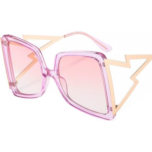 NEW Fashion Butterfly Square Sunglasses Women Vintage Lightning Frame Gradient Oversized Sun Glasses For Female UV400 2021