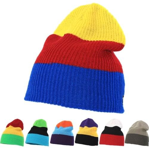 2021 Colorful Knitted Beanie Men Hat Warm Hats Women Skullies Beanies Bonnet Bonnets Homme Gorras Hombre Chapeau Casquette Femme
