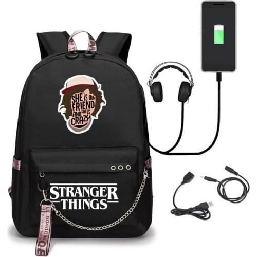 New Stranger Things backpack For Women Men USB charging Oxford School Bags for Teenagers Travel Laptop waterproof ochilas