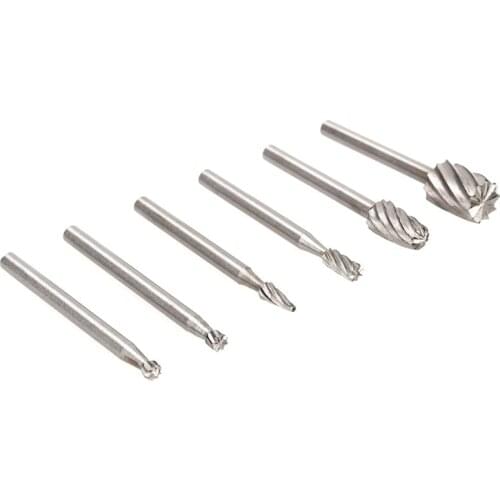 6pcs 1/8" 3.17mm-8mm Head Points Burr Tool Cutter CNC Engraving 1/8" Points Drill Bits