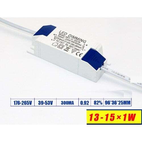50pcs 300mA 13-15x1W 39-53v 6-9x1w 18-32v Dimmable LED Driver LED downlight ceiling light driver power supply 6w 9w 13w 14w 15w