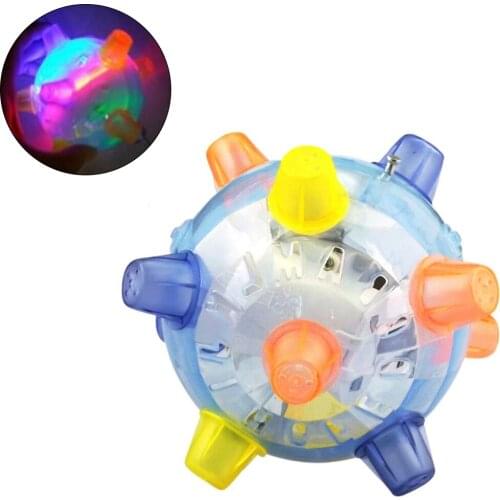 12cm LED Jumping Ball Play Ball Pet Dog Toys Light Up Music Flashing Bouncing Vibrating Ball cat Chew Electric Toys Dancing Ball