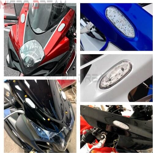 LED Turn Signal Amber Lamp Replacement Flush Mount Indicator Flasher Custom For Suzuki GSXR GSX-R 600 750 1000 2005 2006-2016