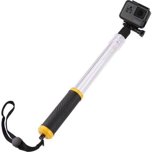 Waterproof Selfie Stick for GoPro Extendable Transparent Floaty Pole for GoPro Hero Cameras, 14-24inch Waterproof Telescoping