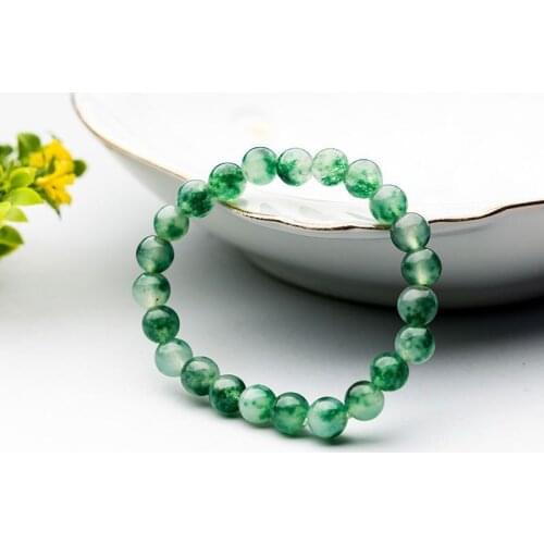 High quality green chalcedony Reiki bracelets with chalcedony Reiki round pearl jewelry wholesale