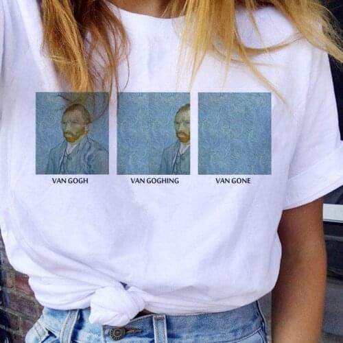 Van Gogh Women T Shirt Funny 90s Aesthetic Ullzang Tshirt Vintage Harajuku T-shirt Female Korean Style Fashion Tops Tees