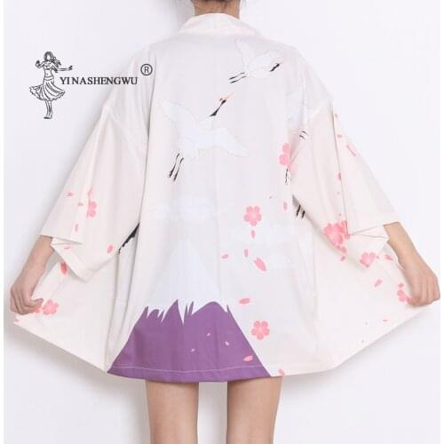 Women Cardigan Casual Shirts Yukata Girls Haori New Style Fashion Kimono Samurai Asian Sun Protective Clothing Cosplay Costumes