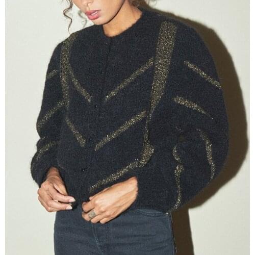 Women Autumn O Neck Striped Long Sleeve Sweater Casual Womens Button Outwear Knit Pullover Sexy Jumper Tops Pullover Knitted Top