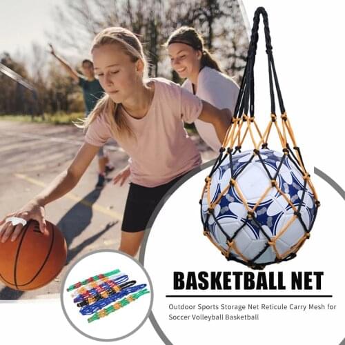 1Pc Portable Basketball Soccer Drawstring Net Bag Outdoor Sports Football Volleyball Storage Mesh