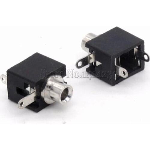 10PCS PJ-201 2.5mm Female Audio Connector 3 Pin DIP Headphone Jack Socket Mono Channel Without Nut