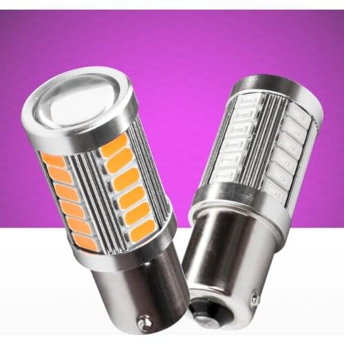 2PCS 1156 BA15s P21W 33 SMD 5630 5730 Led Car Turn Signal Brake Lights DRL Driving Lamp 33SMD Auto Rear Reverse Bulbs Orange Red