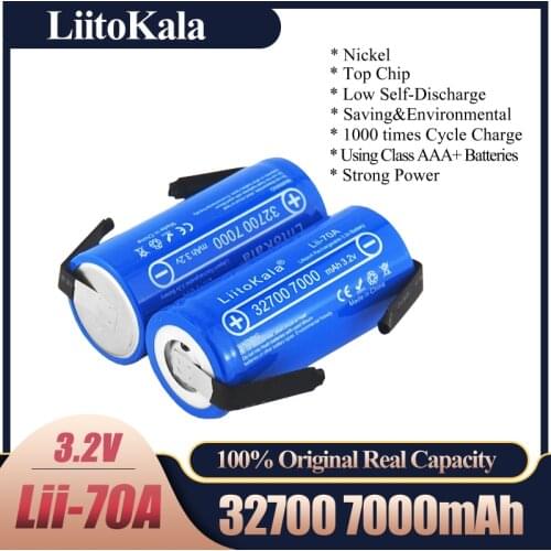2020 LiitoKala Lii-70A 32700 lifepo4 3.2v 7000mah 33A 55A weld strip for screwdriver battery electric bike powered+Nickel sheets