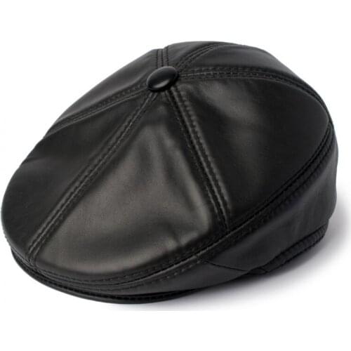 2020 new Adult Genuine Leather hat genuine winter warm natural sheepskin hat cap good quality mens baret