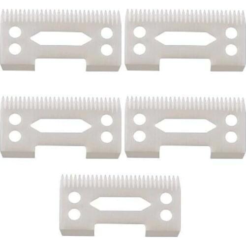 5pcs Ceramic Blade Cutter for Magic Clip 2-Hole Clipper Fit Most Hair Clipper Hair Trimmer Beard Blade Hair Removal