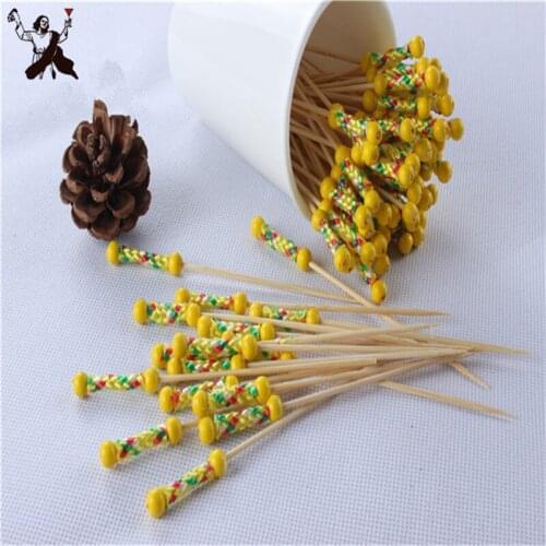 50/100Pieces 9/12cm Disposable Bamboo Fork Twisted Party Buffet Fruit Desserts Pick Food Cocktail Sandwich Fork Bar Tool