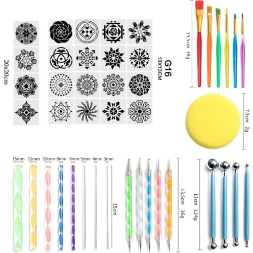 93Pcs Mandala Dotting Pen Tool Set for Painting Rock Stone Acrylic Stick Brush 87HA