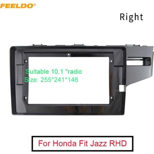 FEELDO Car Radio Stereo 2Din Fascia Frame for Honda Fit Jazz RHD 10.1 Inch Big Screen DVD Dashboard Panel Mount Trim Kit