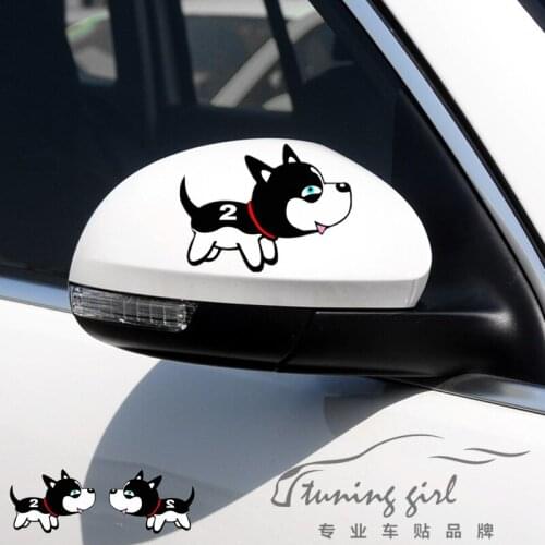 Car Stickers Bulldog Dog Cute Lovely Cartoon Funny Creative Decals Relective For Rearview Mirrors Auto Tuning Styling D10